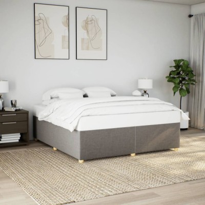vidaXL Cadru de pat fără saltea, gri taupe, 180x200 cm, textil 3284754 foto