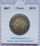 Malta 2 euro 2013 UNC - Self-Government - km 149 - cartonas personalizat D36301, Europa