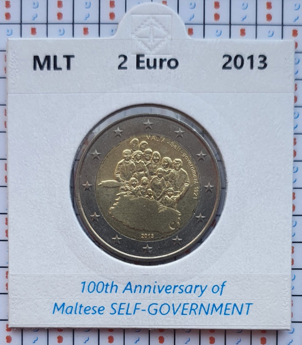 Malta 2 euro 2013 UNC - Self-Government - km 149 - cartonas personalizat D36301