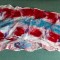 ** Esarfa de matase fina decorata cu fire impaslite, hand-made, 170x40cm