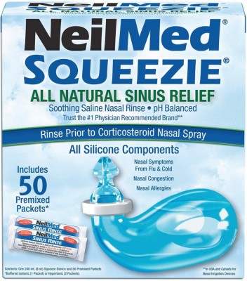 Set Irigator Nazal si Solutie Salina, NeilMed, Squeeze, Forma Compacta, Curatare Sinusuri si Nas, 2 foto
