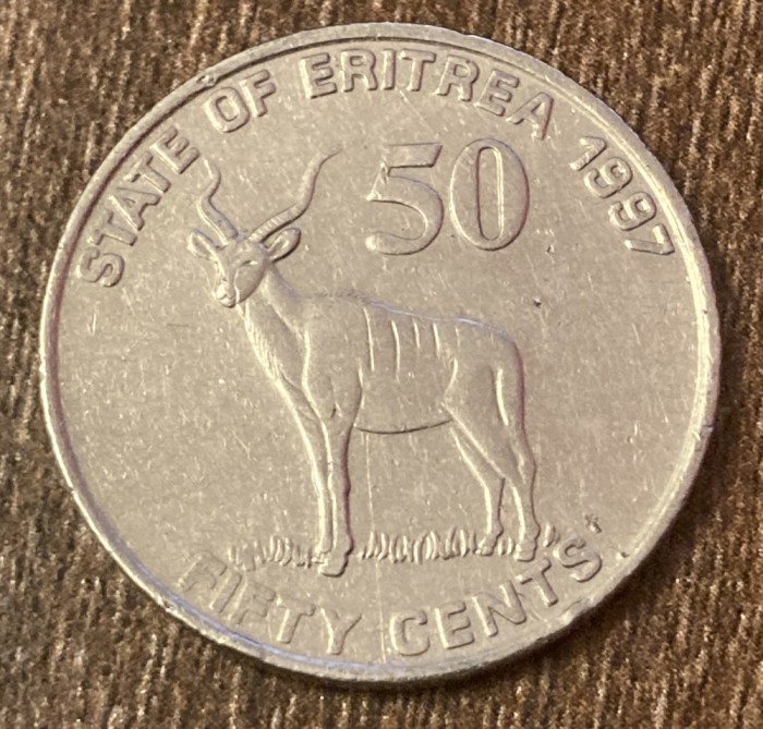 C50 - Moneda foarte veche - Eritrea - 50 cents - 1997