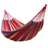 Hamac leagan gradina plaja camping cu 2 perne 200x80cm anti-răsturnare, sac-fata perna, material bumbac multicolor max 120 Kg