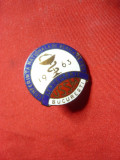 Insigna Medicina- Congresul de Dermatologie USSM 1963 ,metal si email ,d=1,8cm