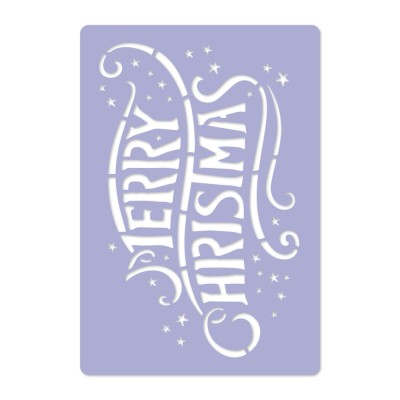 Reutilizabil Plastic Fereastra Crăciun Șablon pentru Artificială Zăpadă // MERRY CHRISTMAS - MEDIU (45x65cm) foto