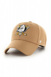 47brand șapcă din amestec de l&acirc;nă NHL Anaheim Ducks culoarea bej, cu imprimeu H-MVPSP25WBP-QLB, 47 Brand