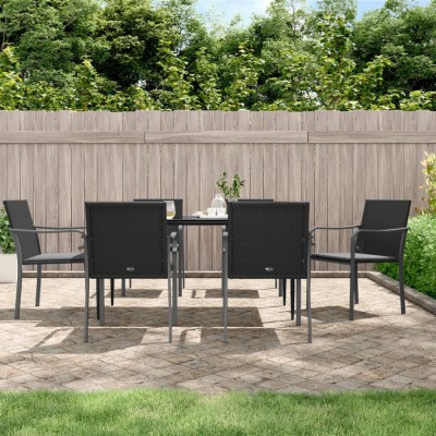 vidaXL Set mobilier de grădină cu perne, 7 piese, poliratan și oțel 3186944 foto