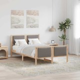 vidaXL Cadru de pat cu headboard Gri taupe 120 x 200 cm țesătură 878332