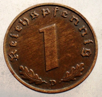 2.534 GERMANIA WWII 1 REICHSPFENNIG 1939 D foto