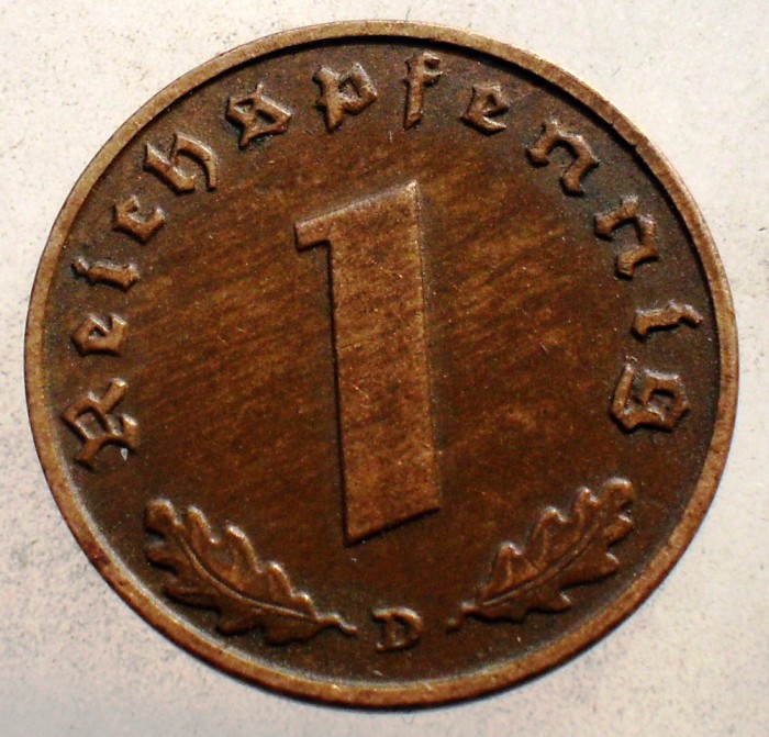 2.534 GERMANIA WWII 1 REICHSPFENNIG 1939 D