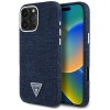 Husa iPhone 16 Pro Max Guess Denim Triangle Logo MagSafe, albastru, GUHMP16XRJFWTLB