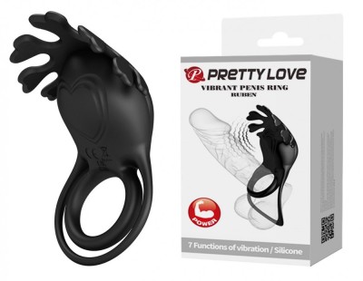 Inel Penis Ruben, 7 Moduri Vibratii Puternice, Silicon, USB, Negru foto