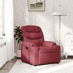 vidaXL Fotoliu rabatabil, roșu vin, material textil