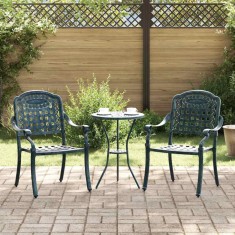 vidaXL Scaun pentru Grădină 2 pcs Verde 55 x 56.5 x 91cm Aluminiu 42002373