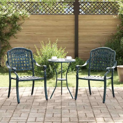 vidaXL Scaun pentru Grădină 2 pcs Verde 55 x 56.5 x 91cm Aluminiu 42002373 foto