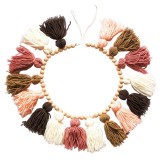 Cumpara ieftin Ghirlanda decorativa Decocove, 109.2 cm, bumbac, lemn, multicolor