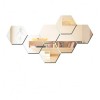 Set 5 Stickere Acrilice Hexagonale Argintii 16cm - Oglinzi Decorative Reutilizabile, Rezistente la Apa, Autoadezive - Decor Baie, Living, Dormitor
