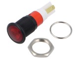 Lampă LED convexă roșie 24-28VDC 24-28VAC &Oslash;12mm