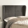 VidaXL Tăblie de pat cu aripioare gri &icirc;nchis 147x23x118/128 cm catifea 3118145