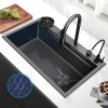Chiuvetă bucătărie smart multifuncțională AQUA 2, inox, 5 funcții, cuvă reversibilă, gri, 80x46 cm