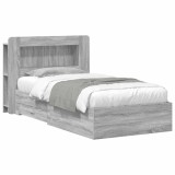 vidaXL Cadru de pat cu depozitare cu headboard Sonoma gri 80 x 200 cm 3433809