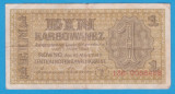 (2) BANCNOTA UCRAINA - 1 KARBOWANEZ 1942 (10 MARTIE), NAZISTA, MAI RARA