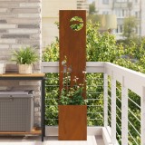 vidaXL Ghiveci de Grădină cu Panou Decorativ Ruginit 32 x 140 cm