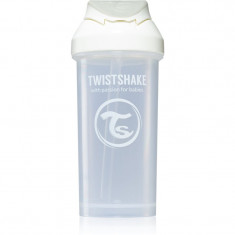Twistshake Straw Cup White biberon cu pai 6m+ 360 ml