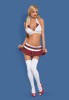 Costum Scolarita Sexy, Alb + Rosu, L/XL, Obsessive