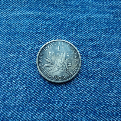 1 Franc 1906 Franta franc argint foto