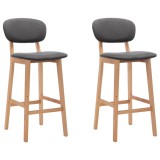 Cumpara ieftin Scaune de bar, 2 buc., gri &icirc;nchis, material textil