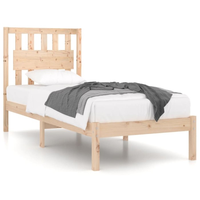 Cadru de pat single, 90x190 cm, lemn masiv de pin