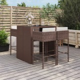 Set mobilier bar de gradina cu perne, 5 piese, maro, poliratan GartenMobel Dekor, vidaXL