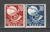 Germania.1949 ZONA FRANCEZA:Baden-75 ani UPU SG.60