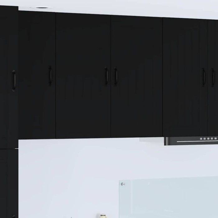 vidaXL Dulap suspendat de bucătărie cu raft Negru 80 x 31 x 80 cm 885056