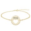 Heart - Bratara personalizata banut cu nume si inimioara din argint 925 placat cu aur galben 24K