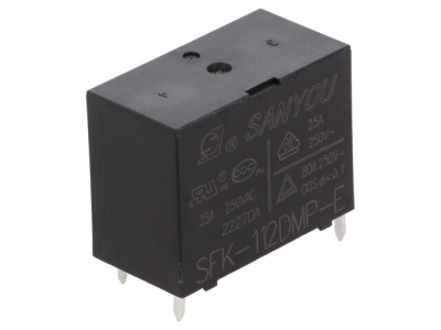 Releu electromagnetic SPST-NO 12VDC 25A SFK foto
