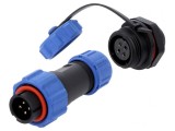 Conector Circular Tată-Mamă 4 PIN 5A IP67 500V Lipire