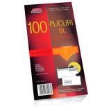 Plic cu fereastra DL GPV 70008, alb, 80g/mp, 110x220mm, siliconic, cu fereastra stanga, set x 100 buc