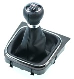 Cumpara ieftin Nuca Schimbator Viteze VW Golf 6, 6 Trepte, Negru/Crom, Piele Ecologica, Manson Inclus