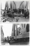 P2096N Construirea unui pod din fier, 1931, Rom&acirc;nia, lot de 2 fotografii
