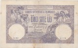 Bancnotă Rom&acirc;nia 500 lei 12 februarie 1920 BNR seria V.282 nr. 0570