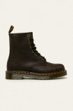 Cumpara ieftin Dr. Martens bocanci de piele 1460 femei, culoarea maro, cu toc plat 11822203