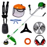 Cumpara ieftin Pachet Motocoasa pe benzina, 10 accesorii, 4.76cp, 52cc, 2T, pornire rapida Easy Start, Micul Fermier
