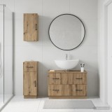 Cumpara ieftin Set de cabinet pentru baie cu 3 piese HOORN Stejar Artizanal
