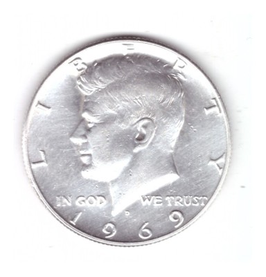 Moneda SUA 1/2 dollar/dolar 1969 D, stare buna, curata foto