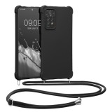 Husa Kwmobile pentru Xiaomi Redmi Note 11 Pro/Redmi Note 11 Pro 5G, Silicon, Negru, 58086.01, Textil, Carcasa