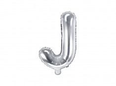 Balon folie metalizata litera J, Argintiu, 35cm foto