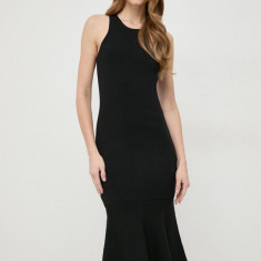 Victoria Beckham rochie culoarea negru, midi, mulată 1124KDR005079A