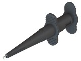 Clips de măsurare cu c&acirc;rlig 5A 126mm 4mm negru CAL TEST 2 buc.